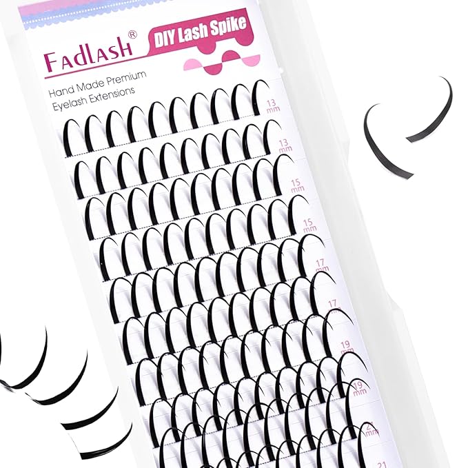 Spike Lash Clusters Lash Spikes D Curl Manga Lashes 13-21mm Soft and Lightweight Fairy Spiky Lash Clusters DIY Eyelash Clusters at Home by FADLASH (0.07D, 13-21mm)