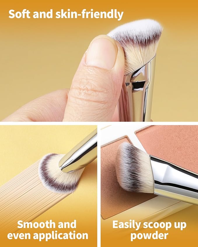 Concealer Brush, Angled Contour Brush for Blending Setting Buffing, Use Professional Makeup Brush with Liquid, Cream, or Powder Products