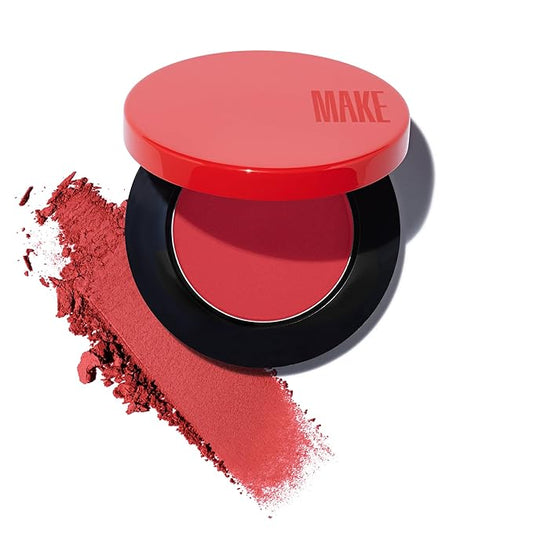 MAKE Beauty Skin Mimetic Microsuede Blush - Matte Powder Blush for Cheeks with Long Lasting Color - Non Comedogenic, Travel Size Makeup Single Palette. Shade - Crimson Sky (Red)