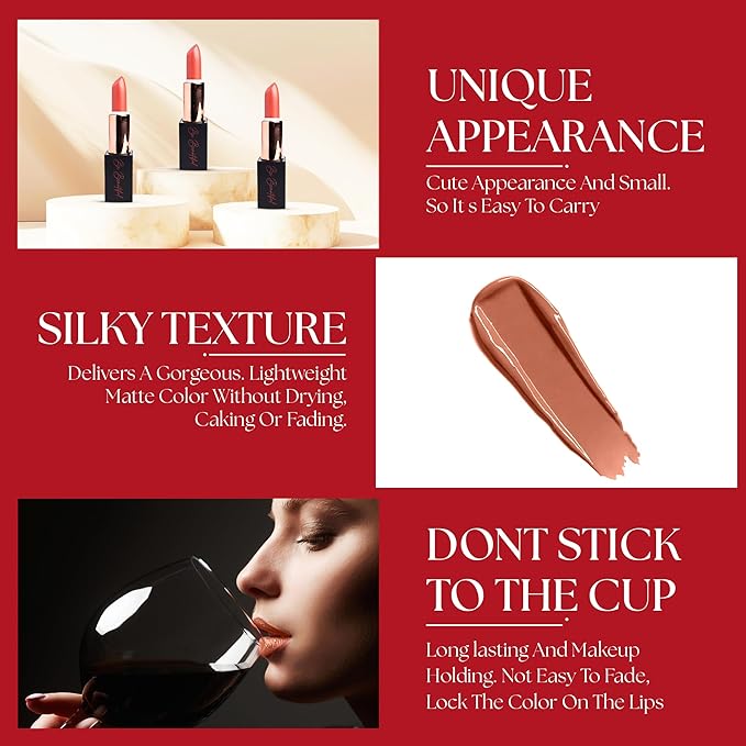 lipstick provides smooth application, long lasting wear non-sticky glides on provides maximum color organic shea butter peachy peach