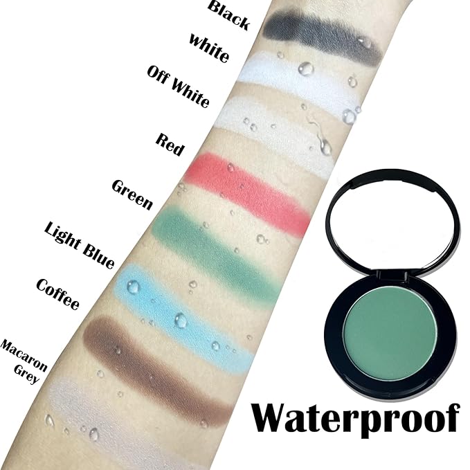 MEICOLY Single Green Eyeshadow Palette with Mirror,Matte Green Eye Shadow for St Patricks Day Makeup,Pressed Powder Eyeshadow,Matte Shade Eyelid Color Eye Makeup,High Pigment,Long Wear