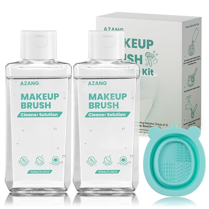 Makeup Brush Cleaner - 300ML Makeup Brush Shampoo and Bowl For Brushes, Sponge, Powder Puff，Deep Clean & Gentle Formula, Vegan & Cruelty