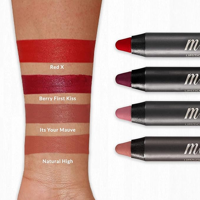 VASANTI Matte Crush Lipstick Pencil – Rosy Pout Medium Pink Brown – Soft, Velvety Matte Finish, Waterproof, Smooth Application – Natural, Vegan, Paraben-Free Lip Color