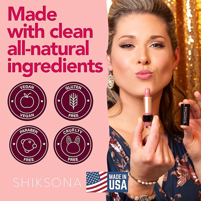 ShikSona Full Coverage Matte Lipstick | Vegan, Gluten Free, Paraben Free, Cruelty Free, Creamy Lipstick in a Deep Berry Red Shade (Boardroom Belle)