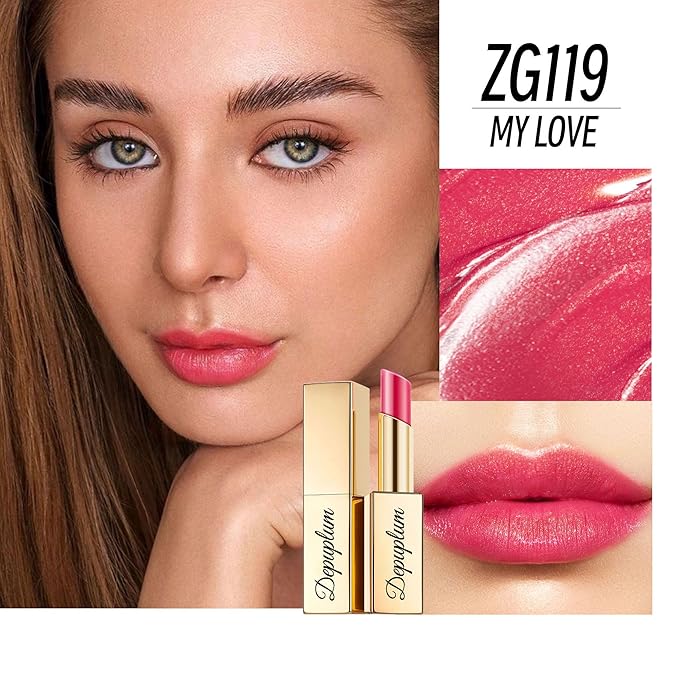 Berry Red Lipstick Moisturizing for Women Shimmer Tinted Lip Balm Cranberry Hydrating Nourishing Lip Gloss Vegan& Cruelty Free Lip Makeup, ZG119 My Love