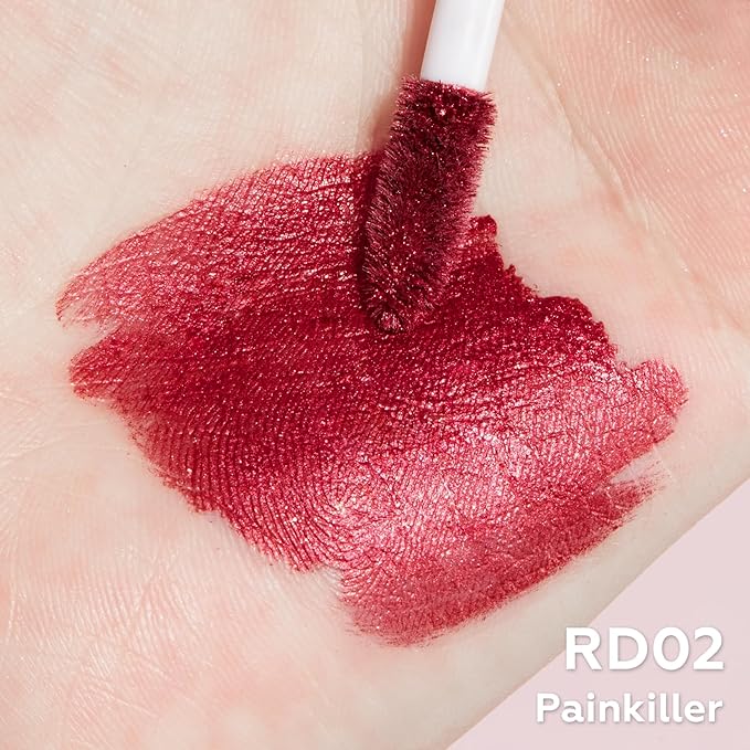 FOCALLURE Metallic Liquid Lipstick,Non Stick Cup Lip Gloss,High Impact Lip Color with Transfer-proof Wear,Long Lasting & Waterproof Lipstick Makeup for Women,RD02 Painkiller