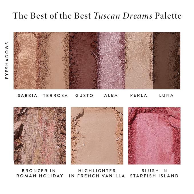 LAURA GELLER NEW YORK The Best of the Best Baked Palette - Tuscan Dreams - Full Size - Includes Bronzer, Blush, Highlighter and 6 Eyeshadows - Travel-Friendly (Best of the Best Tuscan Dreams)