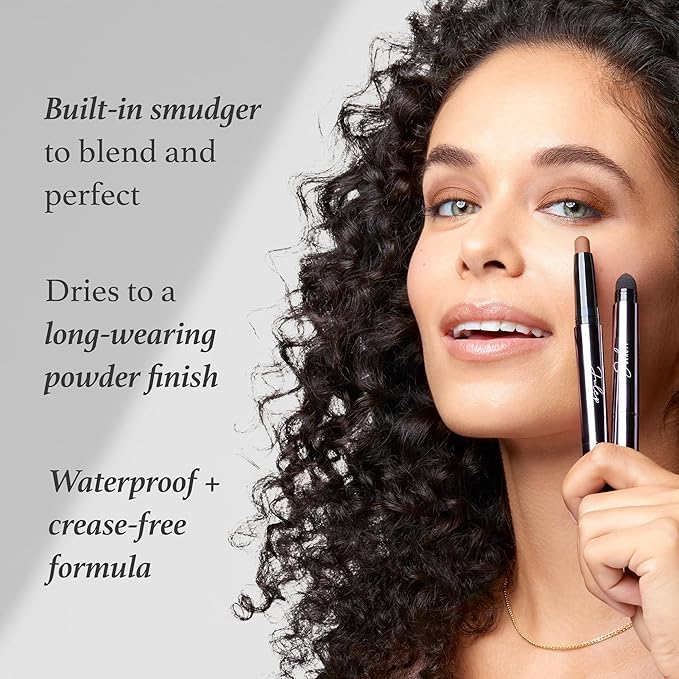 Julep Eyeshadow 101 Crème-to-Powder Waterproof Shadow Stick Duo – Long-Lasting, Crease-Proof, Easy Appy with Built-in Smudger - Pearl & Rose Shimmer