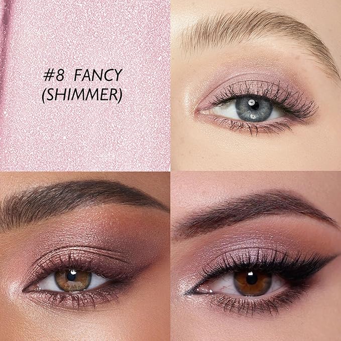 Shimmer Eye Shadow Stick, Cream Eyeshadow Stick Long-Lasting Crease-Proof Blendable Eye Brightener Pencil Multi-use for Eyeliner Highlighter Smooth Cream to Powder Eyes Crayon Makeup, 8 FANCY