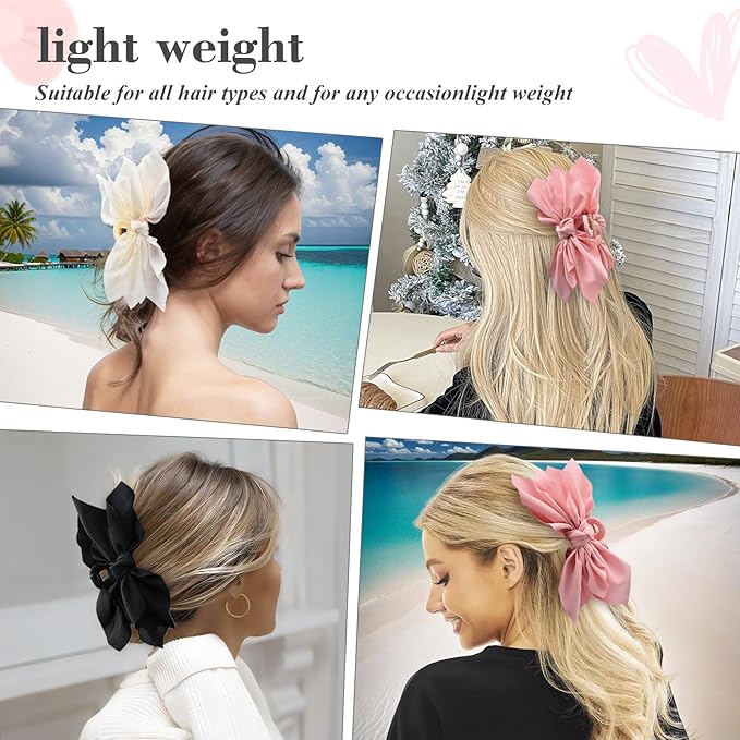 Bow Claw Clips Bow Hair Clips 3PC Big Hair Bows for Women Butterfly Styling Large Hair Clips for Thick Hair for Girls Hair Accessories for Teen