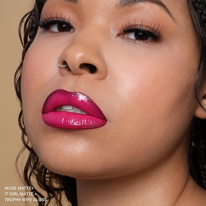 The Lip Bar - Nonstop Liquid Matte Lipstick, Muse (Deep Berry) - High Pigment - One Swipe - Long Lasting - Jojoba Oil, Vitamin E - Vegan & Cruelty Free - Makeup & Cosmetics - .24 fl oz