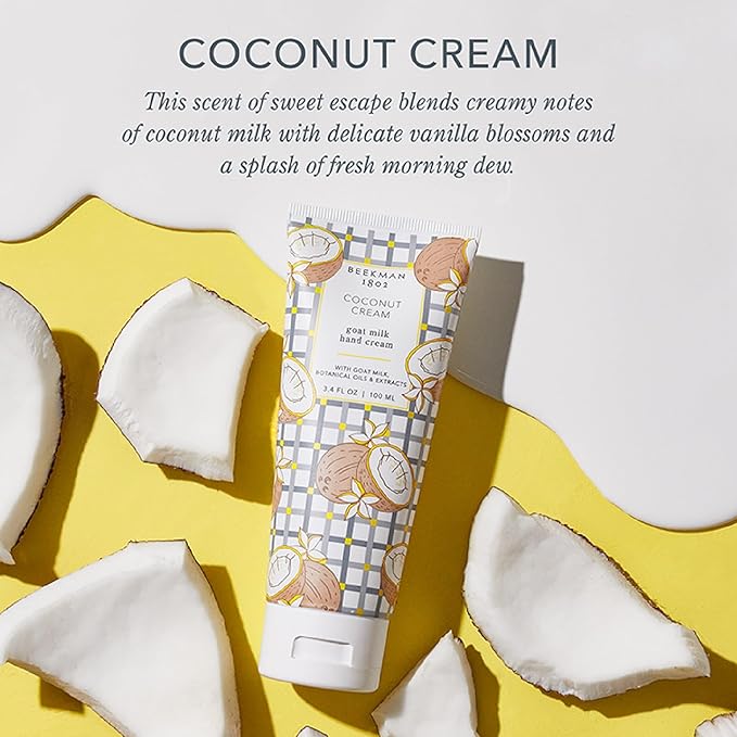 Beekman 1802 Coconut Cream Hand Cream - Scented - 2 fl oz - Nourishes, Hydrates & Repairs - With Shea Butter & Glycerin - Non-Greasy - Microbiome Friendly - No Irritation - Good for Sensitive Skin