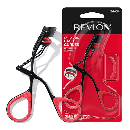 Revlon Extra Curl Lash Curler, Gives an All Day Dramatic Curl, with Finger Grips for a Non Slip Grip, Easy to Use, 1 Count