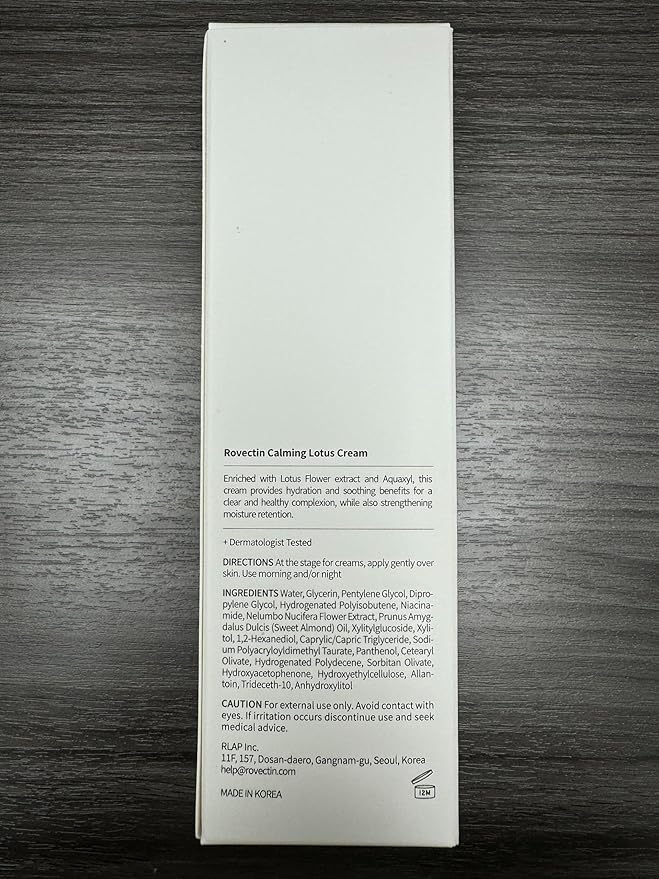 ROVECTIN Calming Lotus Water Cream (2.1 fl.oz, 60ml) Moisturizer + Aqua Cleansing Gel (5.9 fl. oz, 175ml) pH| Bundle [2 Pack]