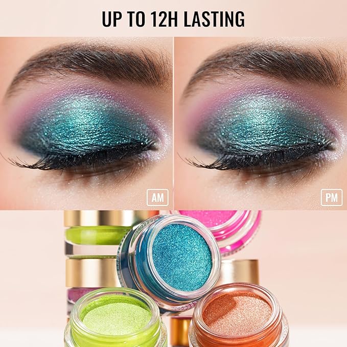 Oulac Shimmer Cream Eyeshadow also for Highlighter Blendable Eye Shadow Waterproof&Long Lasting with Moisturizing Formula Soft Shimmer Eye Make-up,Vegan & Cruelty-Free,6g 25