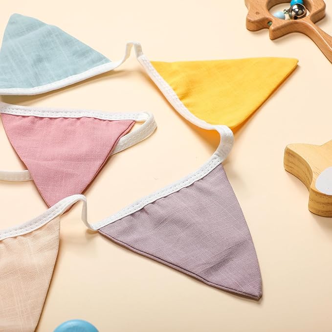 VitalCozy 17 ft Pennant Banner Flags, 2 Pcs Nursery Garland Triangle Bunting Flag Double Side Baby Banner for Boho Decor Baby Shower Birthday Wedding Party Event, Each 8.5 ft(Pastel Color)