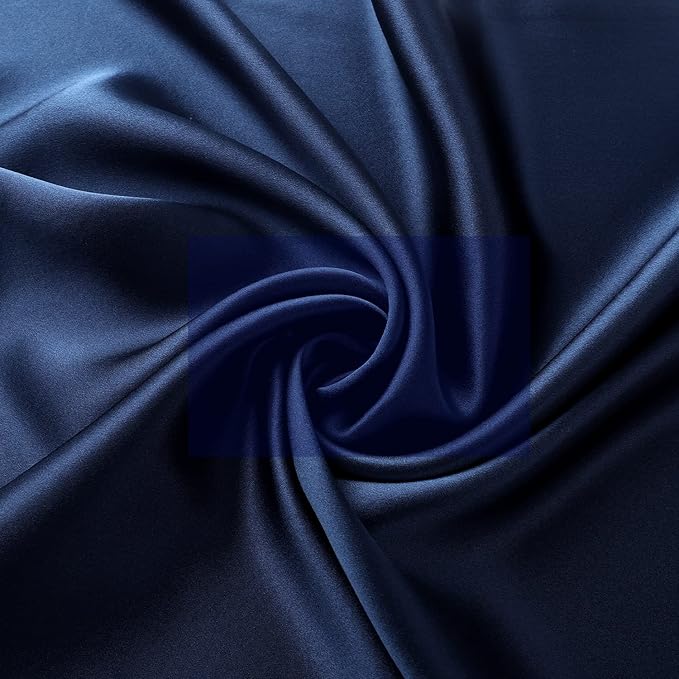 ALASKA BEAR Silk Pillowcase for Hair and Skin, Set of 2 Pure Genuine 22 Momme Mulberry Silk Pillow Cases Standard Size for Bliss Sleep Better Than Poly Satin, Zipper Closure(2pc, Navy)