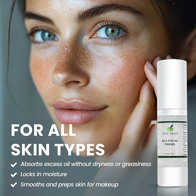 Professional Facial Primer. Hydrating, Pore Minimizing Formula for Flawless Makeup Application. Smooth Face Primer, Suitable for Mature Skin. Wrinkle Filling, Blurring Effect