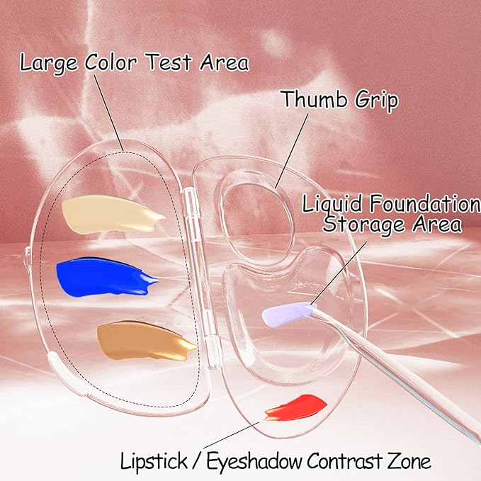 Upgraded Foundation Palette, Makupup Mixing Tray with Spatula for Makeup Artists and Beginners