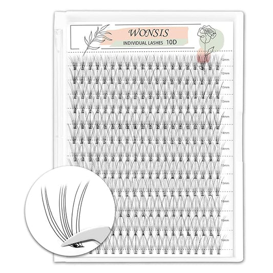 10D Lash Clusters, Individual Lashes, 240 Pcs Individual Lash Extensions, Volume Soft Lightweight Reusable DIY Eyelash Extensions, Thickness 0.07mm C Curl False Eyelashes 12/13/14/15/16mm