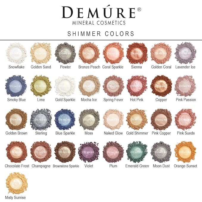 Demure Mineral Make Up (Sterling) Eye Shadow, Shimmer Eyeshadow, Loose Powder, Glitter Eyeshadow, Organic Makeup, Eye Makeup, Natural Makeup, Organic Eyeshadow, Natural Eyeshadow, Professional Makeup