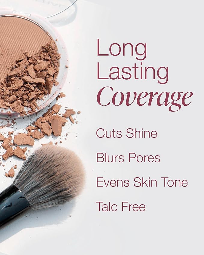 Mineral Fusion Pressed Powder Foundation - Matte Finish Face Powder for Med/Tan Skin with Yellow Undertones - Age Defying Natural Makeup - Talc Free, Vegan, Hypoallergenic (Warm 3)