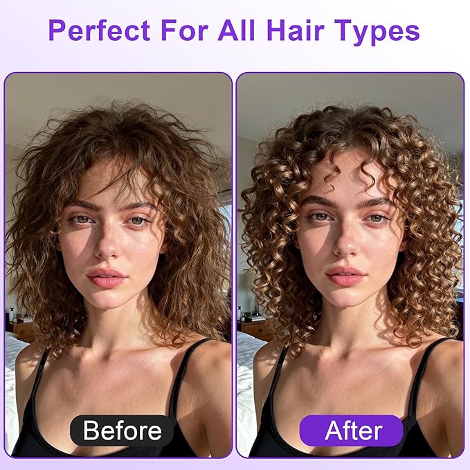 2-Pack Curly Hair Brush, Curl Defining Brush with Soft Boar Bristles Detangling Tangled Glides,Wide-Teeth Design Effortlessly Shaping & Defining Curls,Curling Definer for Wet & Dry Hair (Green Purple)