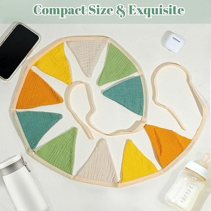 2PCS Pennant Banner Flags, Fabric Bunting Banner Nursery Garland Decor, Baby Shower Garland, Triangle Flags for Baby Boy Room, Playroom, Boho Birthday Party Decor, Each 7.75 ft (Green Yellow)