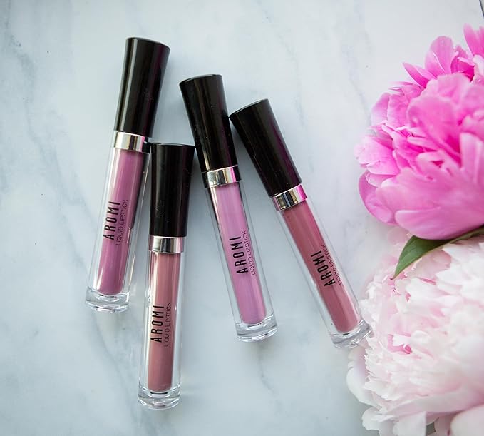 Aromi Dusty Mauve Matte Liquid Lipstick | Rosy Pink Lip Color with Blue Undertones, Vegan, Cruelty-free, Long-Lasting, Smudge Proof, Handmade (Miss Mauve)