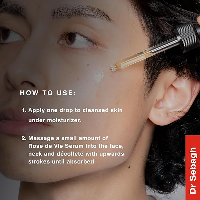 Dr Sebagh Rose de Vie Serum - 1.7 fl oz | Award-Winning Nourishing Anti-Aging Formula | Use with Dry, Mature, or Sensitive Skin | Designed to Soothe Redness & Irritation | Regenerating & Invigorating