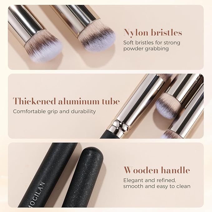 Concealer Brush with Cover – Small Foundation Brush for Precise Application, Angled Makeup Brush with Soft Synthetic Bristles for Under Eye, Blemishes, Highlight & Nose Contouring