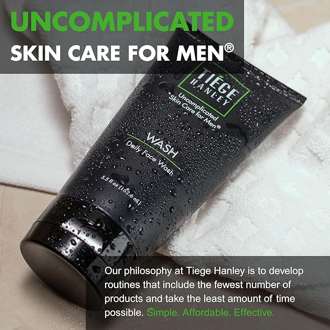Tiege Hanley Daily Mens Face Wash, 5.5 Oz - Gentle Fragrance-Free Face Cleanser for Men Revitalizes, Hydrates & Softens Skin - Men's Face Wash & Facial Cleanser Skincare for Dry & Sensitive Skin