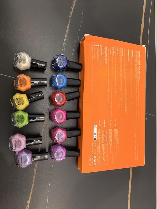 modelones Nail Polish Set, 12 Colors Neon Pink Red Blue Orange Spring Summer Quick Dry Mini Starter Kit, Long Lasting Art DIY Manicure Set at Home for Women Girls