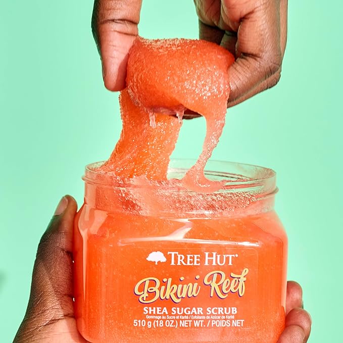 Tree Hut Bikini Reef Shea Sugar Scrub, Exfoliating, Hydrating & Moisturizing Body Scrub with Shea Butter & Nourishing Essential Oils, Smooth & Soften Skin, 18 oz