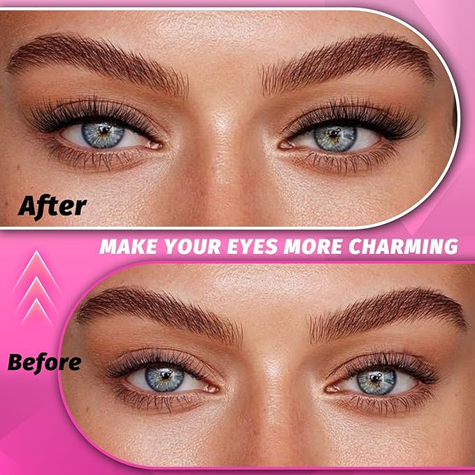 Veleasha Lashes 5D Faux Mink Lashes Cat Eye Lashes Handmade False Eyelashes Wispy Fake Lashes 7 Pairs Luxurious Volume Fake Eyelashes Pack (5D28)