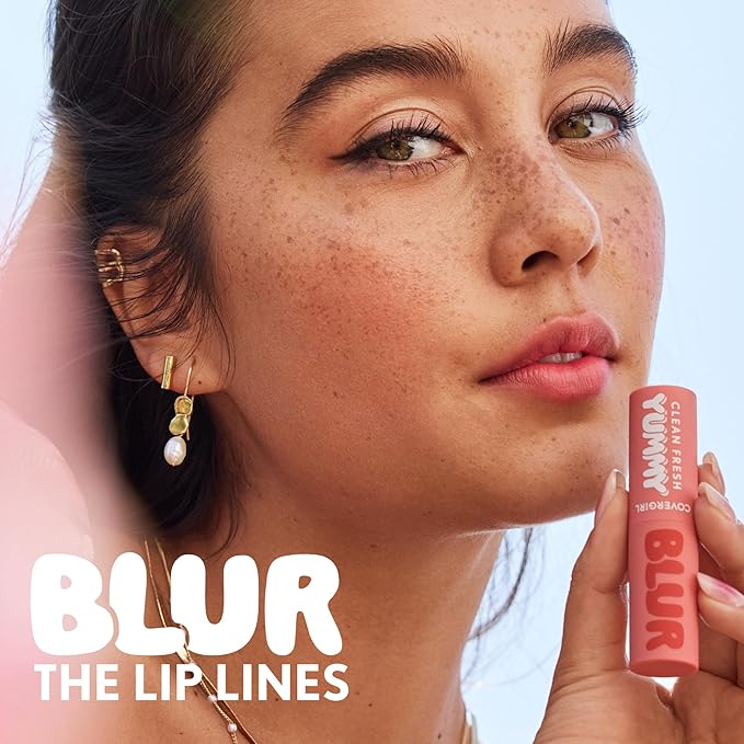 COVERGIRL Clean Fresh Yummy Blur Lipstick, Blurring Effect, Matte Lip Color, Sweet Pomergranate Flavored, Vegan Formula - 160 Can't Remem-blur (Fuchsia Pink)