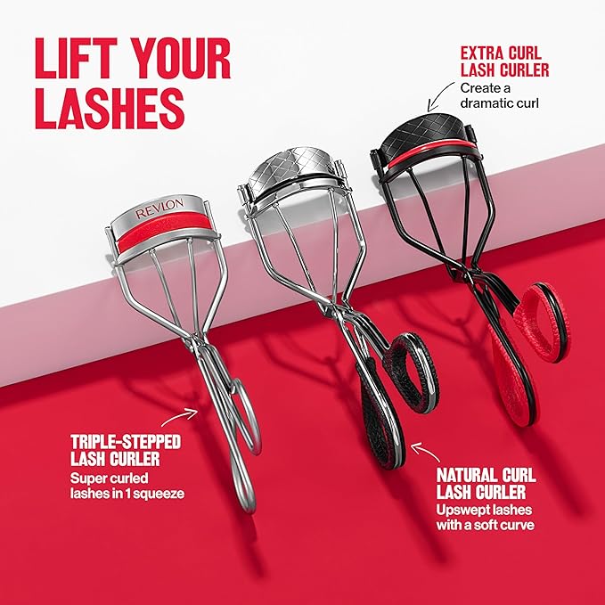 Revlon Extra Curl Lash Curler, Gives an All Day Dramatic Curl, with Finger Grips for a Non Slip Grip, Easy to Use, 1 Count