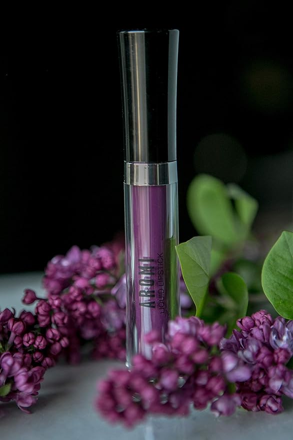 Aromi Violet Plum Liquid Lipstick, Dark Purple Lip Color, Vegan and Cruelty-free, Long-lasting and Waterproof Lipstick, Handmade (Vamptastic Plum)