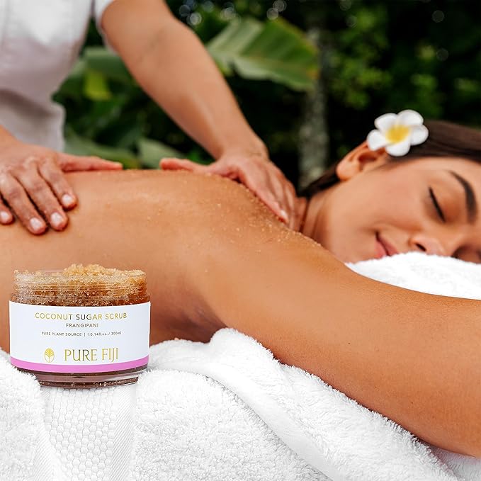 Pure Fiji Coconut Sugar Body Scrub, Frangipani (10.14 Oz /300ml)