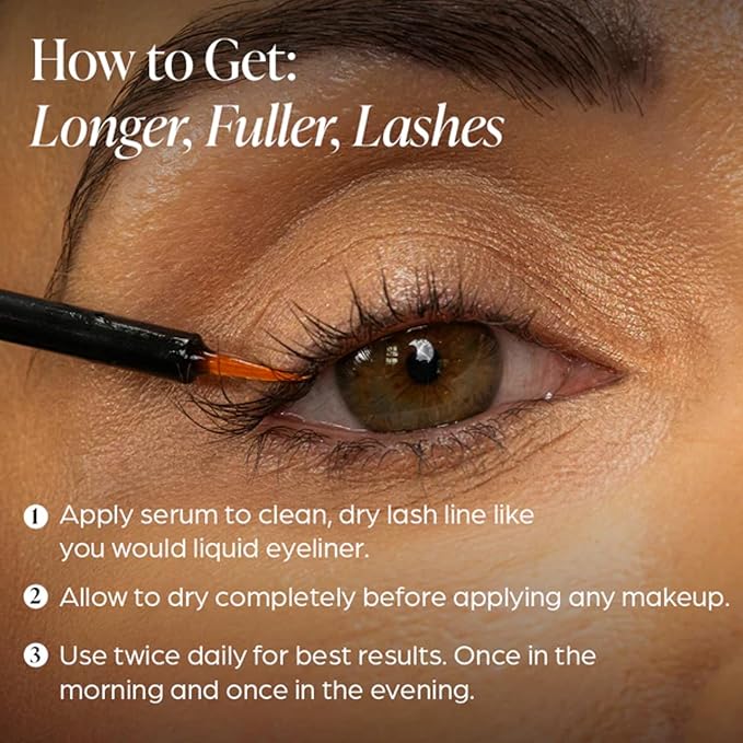 Lash Growth Serum for Longer, Thicker Lashes with Peptide & Botanical Blend – Supports Natural Eyelash Growth & Volume, 3mL
