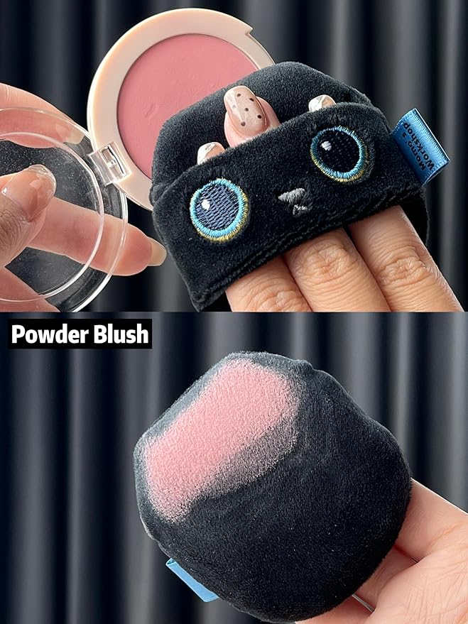 Face Fluffy Powder Puff,Soft Plush Setting Powder Puff, Large Velour Makeup Puff for Loose Or Pressed Powders,Round Cosmetic Puff, Beauty Makeup Tool,1pcs