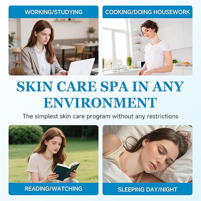 SADOER AH-8 Neck Cream and Mask Set 12 Pack Neck Mask & Firming Cream, Contains Hexapeptide, Tightening Lotions, Wrinkle Reducing Care Kit - Includes Travel Pouch, Perfect for Halloween Gifts