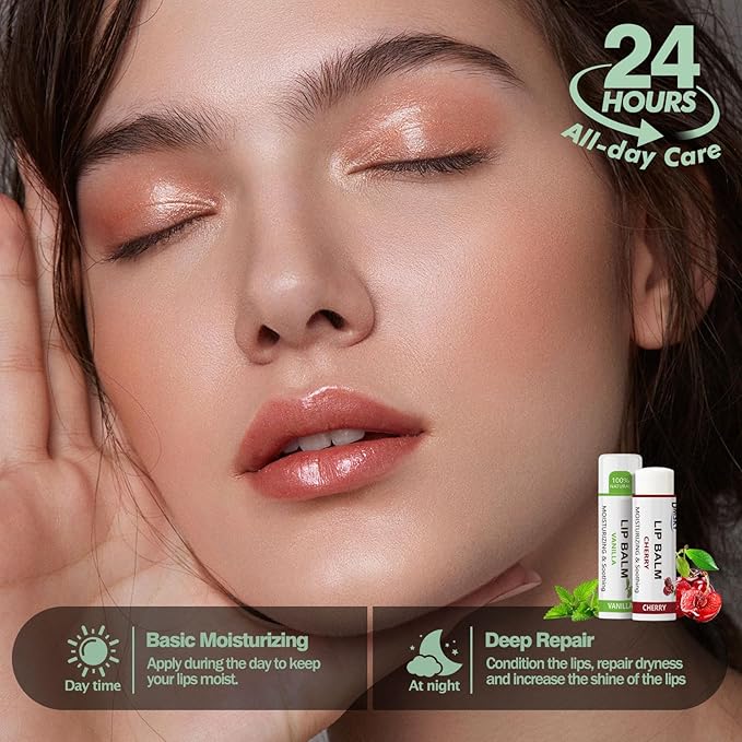 88 Pack Lip Balm Bulk, Fruit Lip Balm Variety Pack, Natural Moisturizing Balms for Dry Cracked Lips, Hydrating for Men Women Kids - 10 Flavors