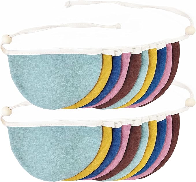 2 Sets of Boho Half Round Banner 20Pcs Nursery Garland Flags Retro Colored Fabric Linen Semicircle Streamers for Kids Birthday Baby Shower Classroom Baby Room Decor Boho Wedding Party Decorations