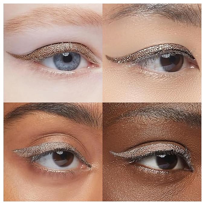 EPILYNX Waterproof Eyeliner - Smudge-Proof Liquid Eyeliner Pen with Precision Tip for Smooth, Long-Lasting Application - Vegan, Hypoallergenic & Gluten-Free Eye Liner - 2mL Shimmer Gold Brown