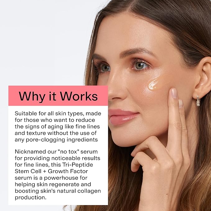 CLEARSTEM BOUNCEBACK Anti Aging Facial Serum - Peptides Serum for Face Hydration with Growth Factor for Deep Wrinkle Repair - Lightweight Formula for Visibly Smooth, Firm, Softer and Radiant Skin