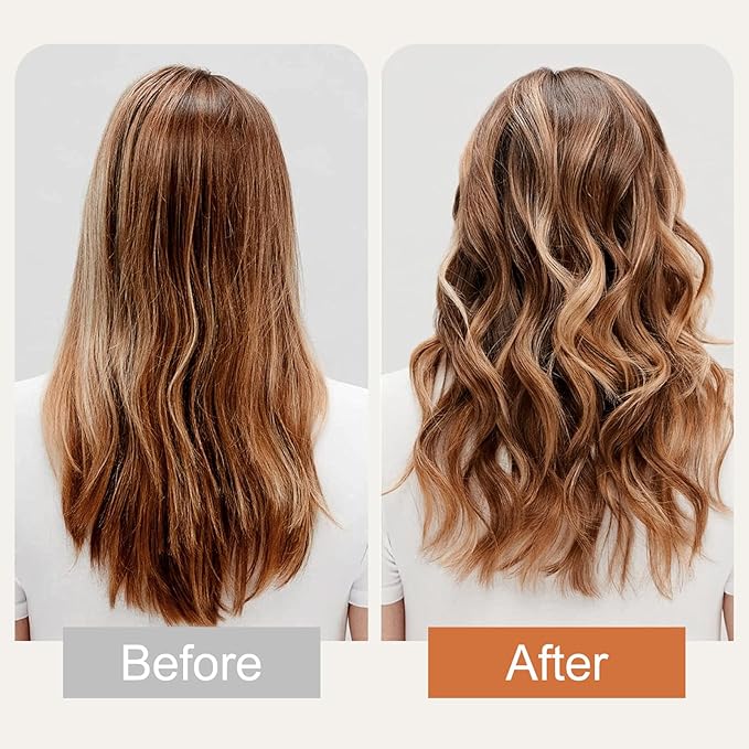 Air Styler Hair Dryer Brush - 110,000 RPM Flexible Hair Styler for Fast Drying/Rotating Curling/Volumizing/Straightening, Auto Wrap Curlers, High-Speed Oval Blow Brush Hair Dryer (Black-Caramel)