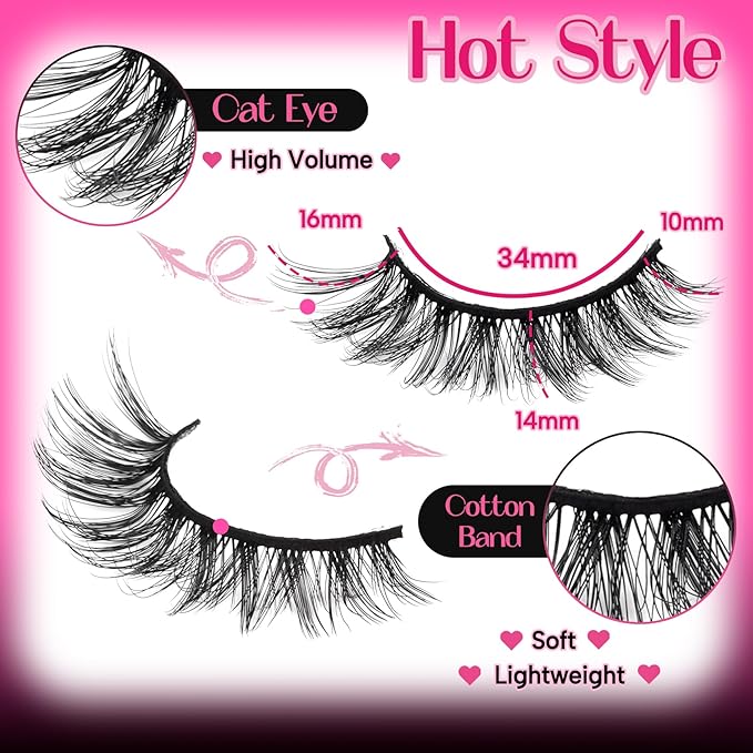 Veleasha Lashes 3D Faux Mink Lashes Fluffy False Eyelashes Natural Look 14 Pairs Lashes Pack Luxury Wispy Fake Eyelashes (Y52)