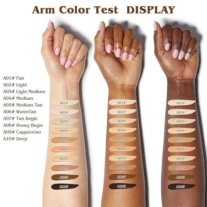 Full Coverage Liquid Concealer, Foundation Makeup for Older Women, Covers Blemishes & Under-Eye Circles, Spots, Matte Finish, Hydrating Primer for Correct, 0.06 fl oz, Vegan & Cruelty-Free 04#Medium