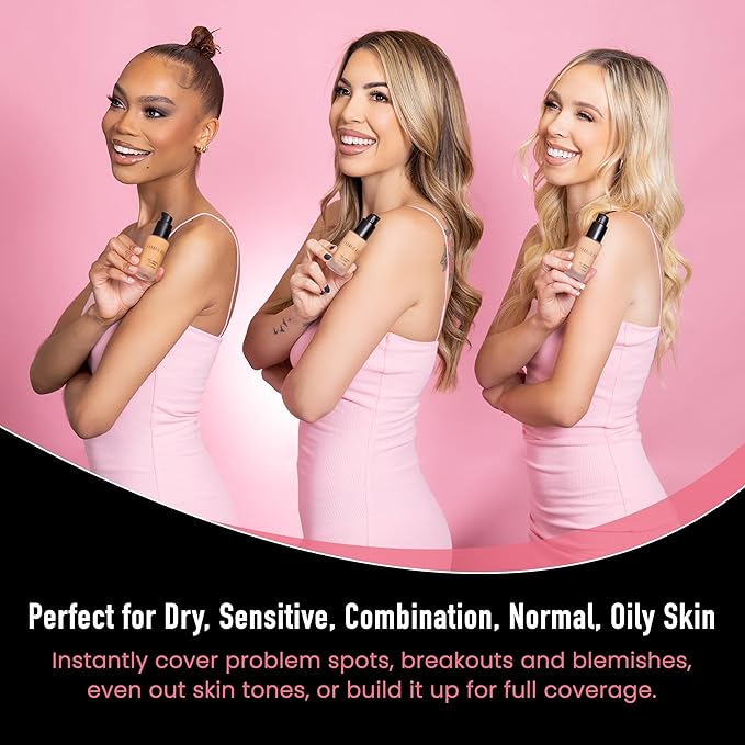 Frankie Rose Cosmetics Matte Perfection Foundation Makeup – Long-Lasting, Hydrating Foundation for Semi-Matte Finish - Foundation Full Coverage for All Skin Types - (Mocha) 1.0 US fl oz / 30 ml